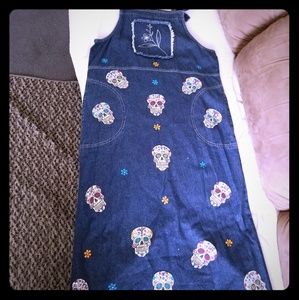 Denim overall dress